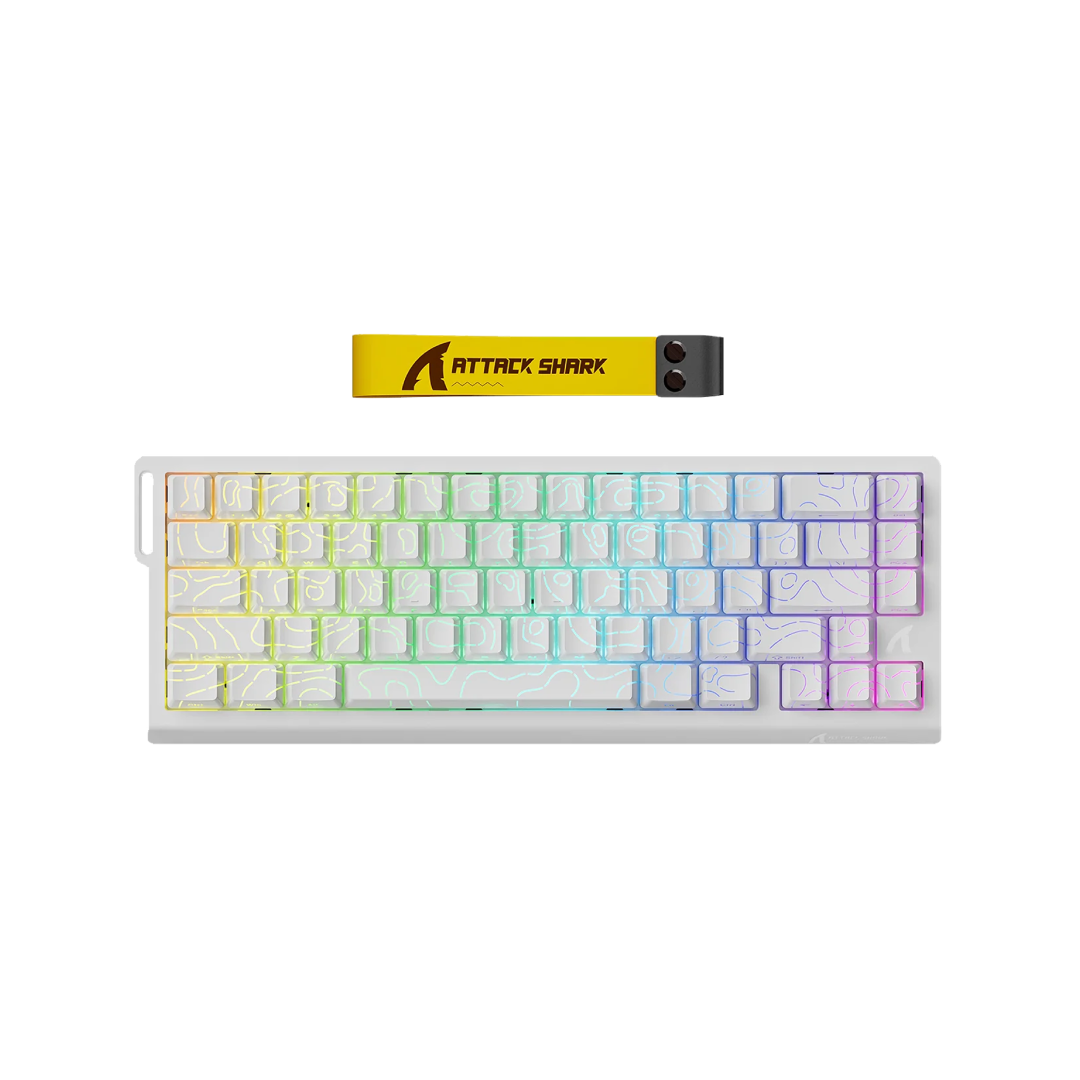 ATTACK SHARK X68 HE White Contour Line – 65% Hall Effect Magnetic Gaming Keyboard