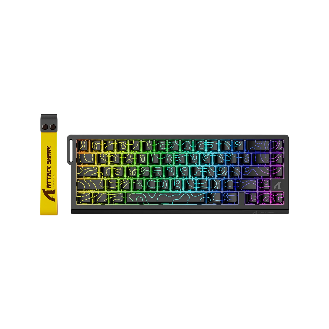 ATTACK SHARK X68 HE Black Contour Line – 65% Hall Effect Magnetic Gaming Keyboard