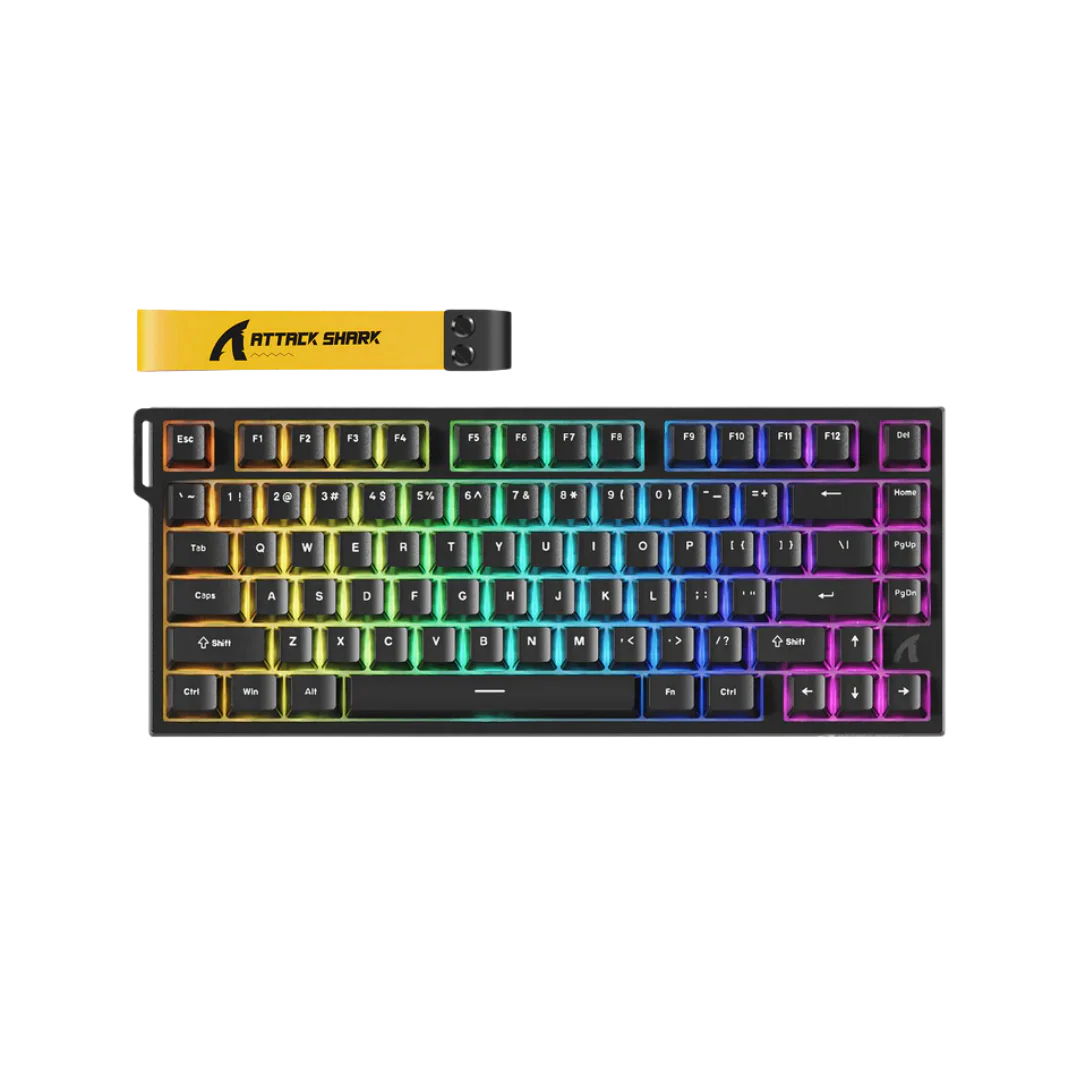 ATTACK SHARK R82 HE Black – 75% Hall Effect Magnetic Rapid Trigger Gaming Keyboard