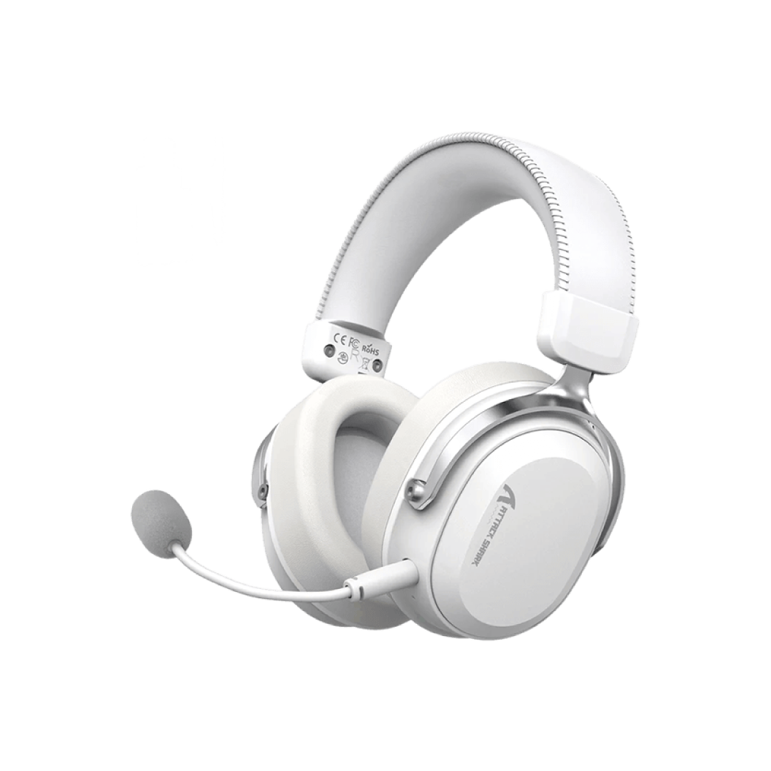 ATTACK SHARK L30 Pro White & Silver – Tri-Mode Wireless Gaming Headset
