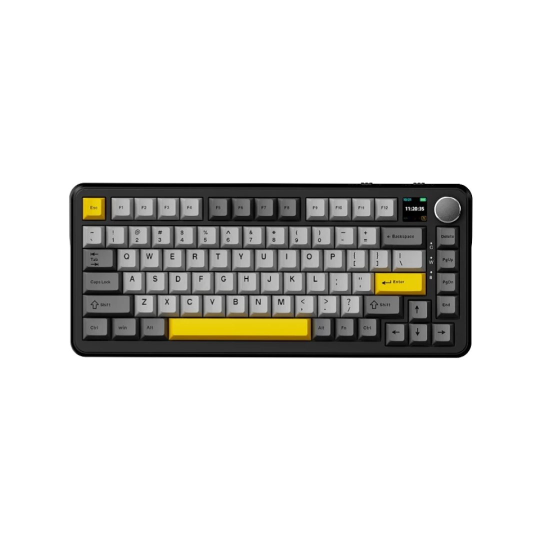Ajazz AK820 MAX Hall Effect Magnetic Black Gray Yellow (with RGB Backlighting)